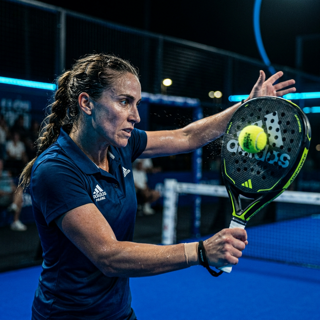 Advanced Padel Player Serving Close Up