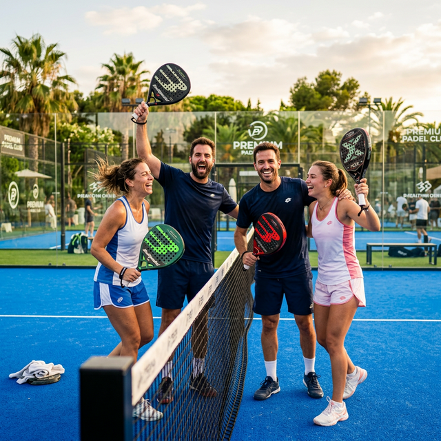 Padel players celebrating
